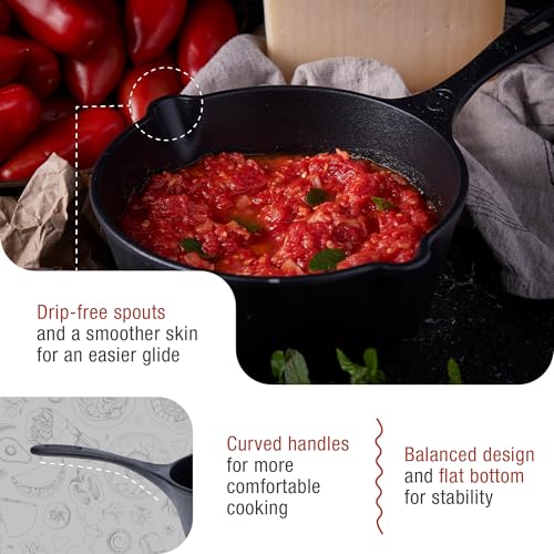 Image of Victoria Cast Iron Saucepan, Cast Iron Melting Pot, Made in Colombia, 2QT (Pack of 3)
