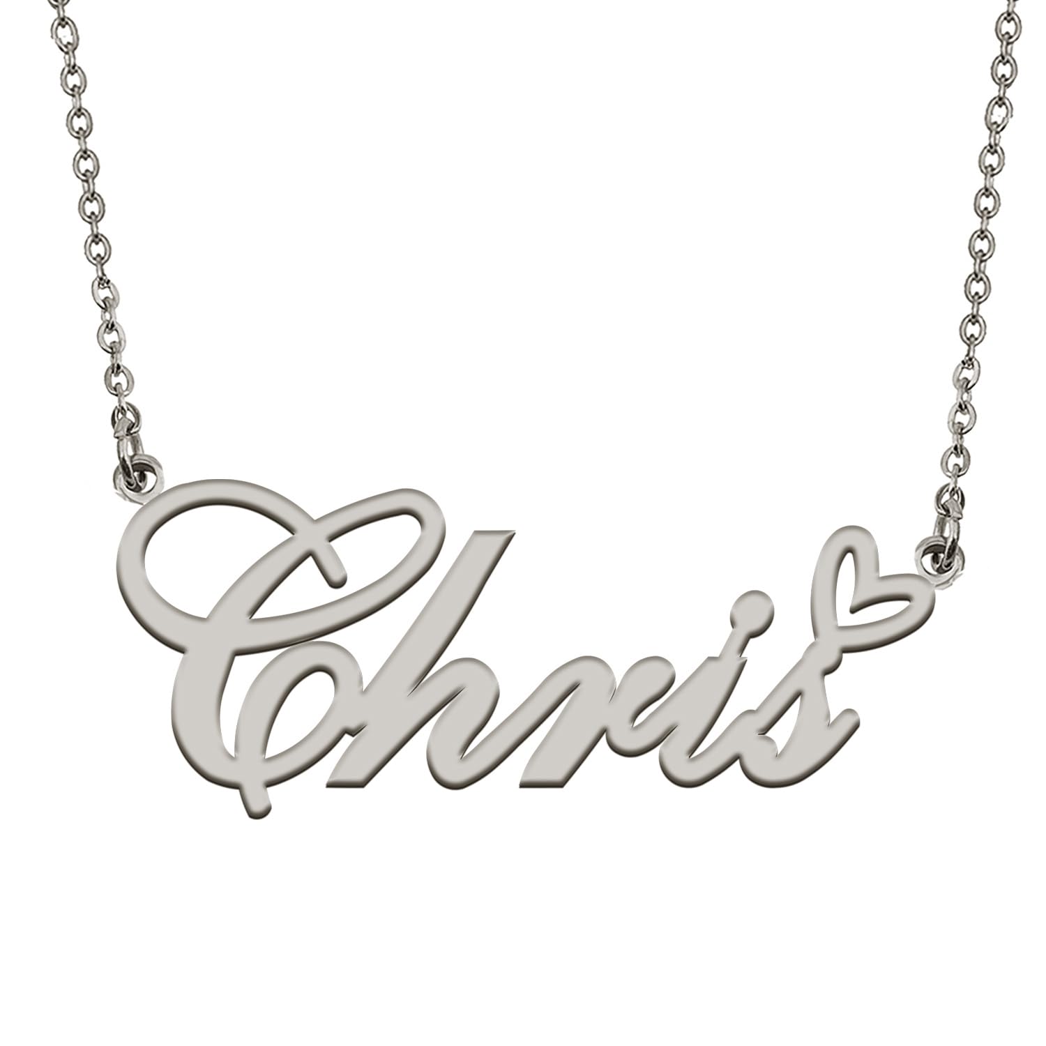 HUAN XUN Custom Personalized Name Necklace for Women Stainless Steel Love Heart Initial Pendant Jewelry Gift for Mother Day Birthday Christmas