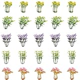 BAENRCY 100pcs 1.57inch Mixed Color Mini Trees Model Train Scenery Architecture Flower Model Scenery