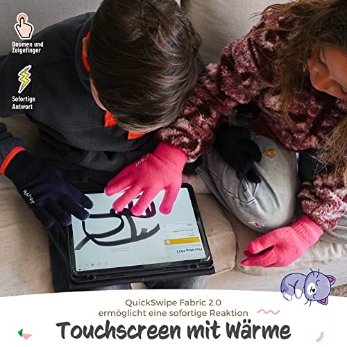 Image of Rahhint Kids Winter Gloves for Boys Girls Children Toddler Thermal Wool Knit Gloves with Insulated Fleece Lining Keep Hand Warm Gift