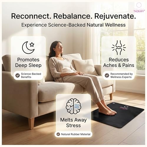 Image of Universal Earthing Grounding Mat - Couple Pack (2 Mats) - Pure Natural Rubber Carbon Infused, Made in India - Insomnia, Stress, Fatigue Relief, Better Sleep, EMF Protection