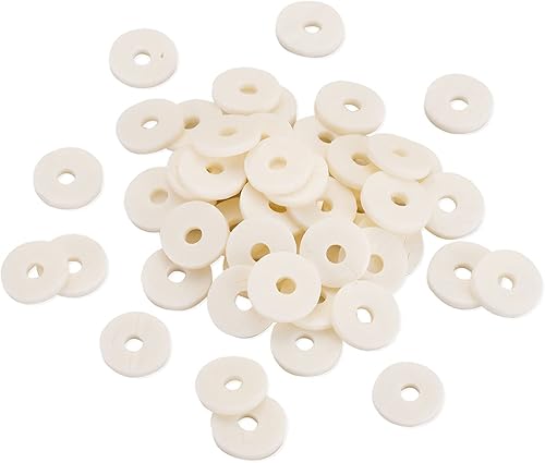 Elecrelive Aproximadamente 380400 cuentas espaciadoras redondas planas de arcilla polimérica de 0.315in hechas a mano con disco Rondelle Heishi para