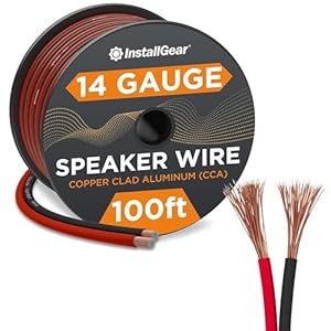 InstallGear 14 Gauge Speaker Wire – Red/Black 100ft Speaker Wire for Car, Home Theater, Stereo, Radio, Surround Sound Systems – Speaker Wire 14 Gauge 100 ft – Durable