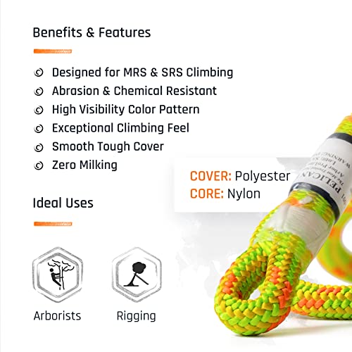 Pelican Rope Arborist-Pro™ Tree Viper 11.8 Mm 24-Strand Arborist Climbing Rope Made In The Usa #TOP2