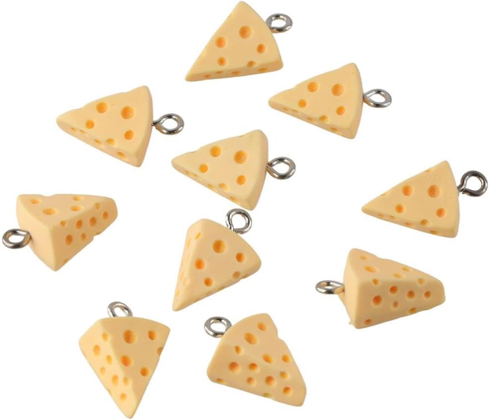 30Pcs Resin Cheese Shaped Charms,19mmx13mm Mini Food Charms for Jewelry Making Necklace Bracelet Hairpin DIY - Image 5