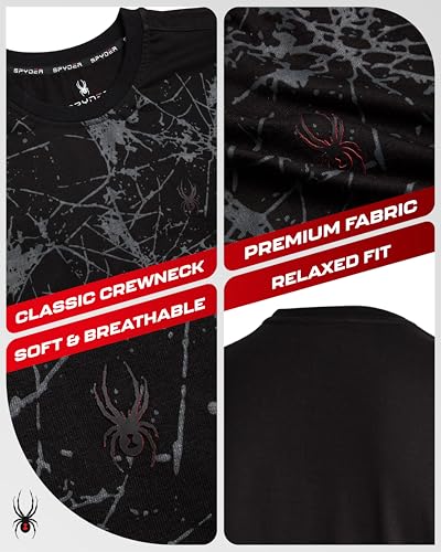 Spyder Mens T-Shirts - Soft Cotton Blend Jersey Crewneck Short Sleeve Shirts for Men, Casual Shirts for Workout & Daily Wear2