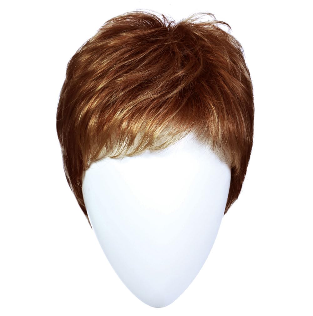 Raquel Welch Winner Pixie Boy Cut Short Wig by Hairuwear, Ultra-Petite Cap - R13F25 Praline Foil