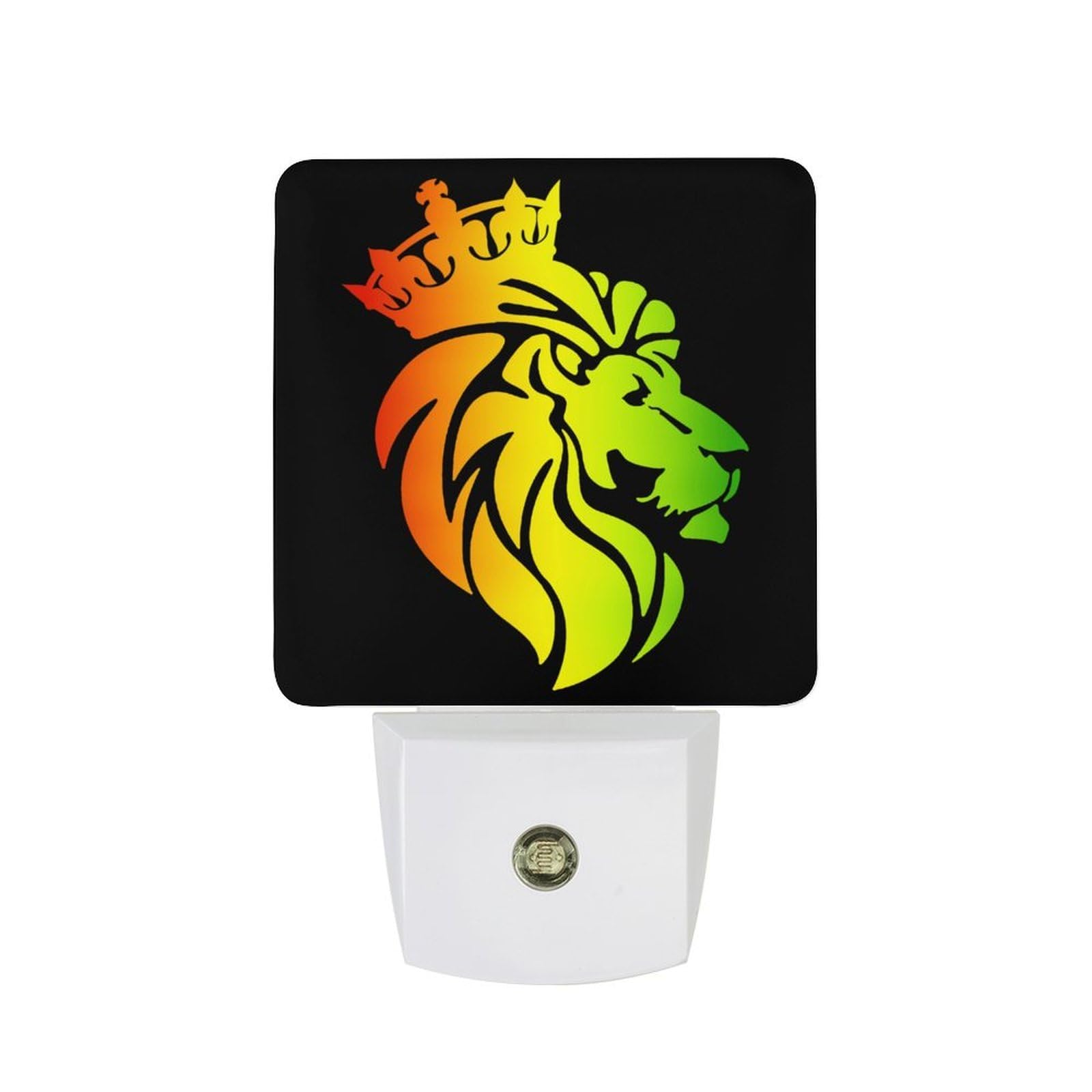 Nqrxadcrt Style Rasta Lion Crowns-Cool Night Light Plug In Wall Lights Bedside Lamp Bedrooms Home Hallways Decoration
