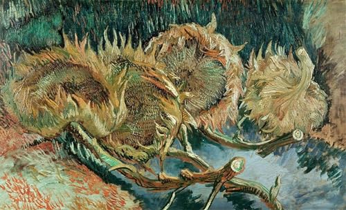 Toile Quatre tournesols fanés Van Gogh 60x90cm pour décoration murale