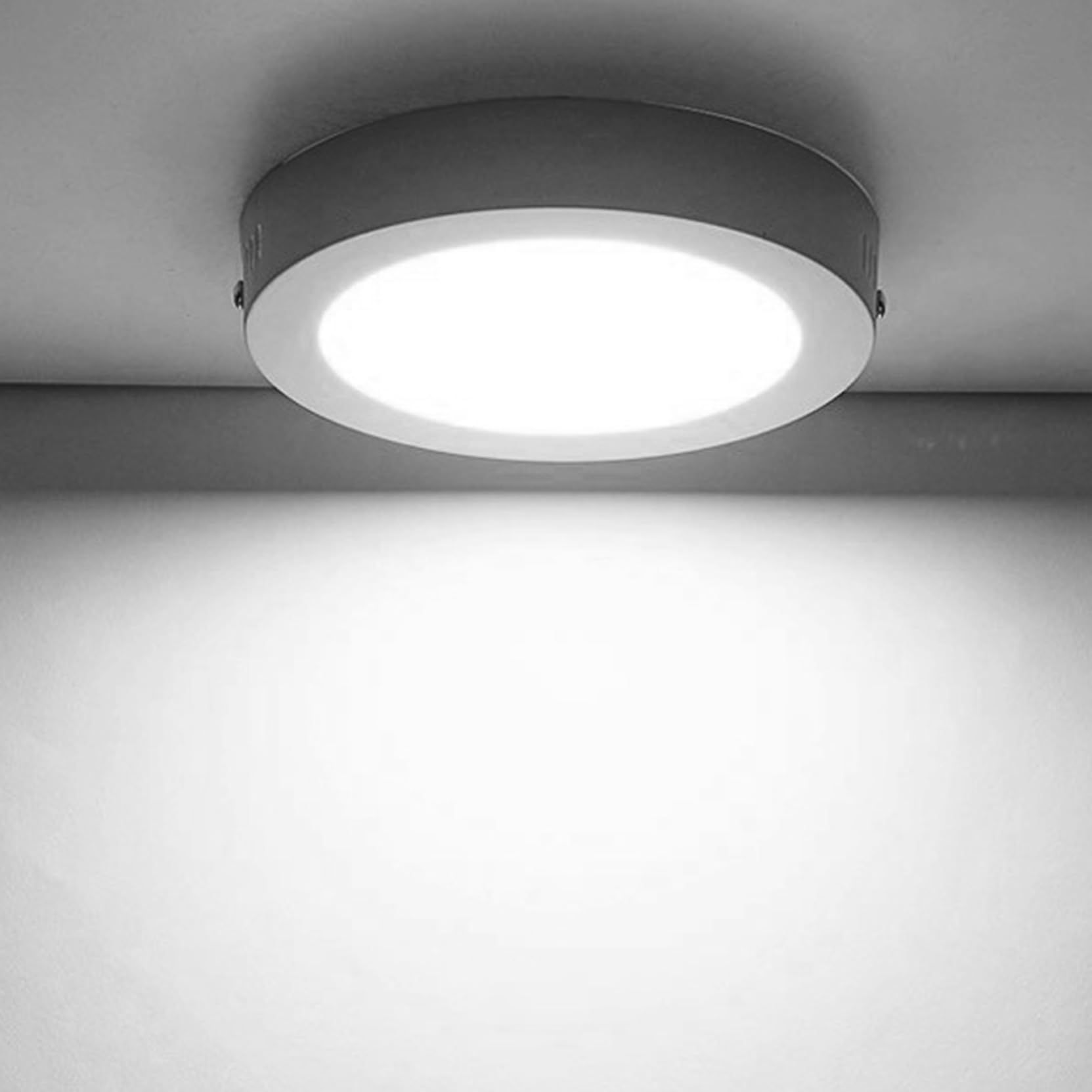Lot de 4 plafonniers LED 12 W, 16,3 cm, 6 000 K, blanc froid, 960 lm, super lumineux pour bureau, maison, couloir