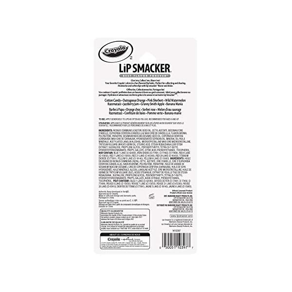 Lip-Smacker-Crayola-Lip-Balm-Party-Pack-8-Count Lip Smacker Crayola Lip Balm Party Pack - 8 Moisturizing Lip Balms, Cotton Candy, Orange, Sherbert, Watermelon, Berry, Apple, Banana, Hydrating & Protecting - Cruelty-Free