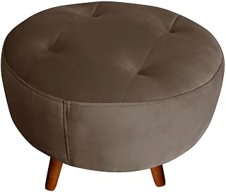 Puff Decorativo Sabrina Veludo Marrom Chocolate- Speciale Home