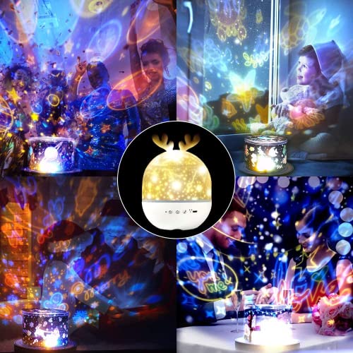 Bébé Veilleuse Projecteur,SIMSPEAR Lampe de Projecteur avec 8 Chansons,6 Films de Projection,LED Enfant Veilleuse Lampe Musicale et Lumineuse 360°Rotation pour Noël,Anniversaire pour Enfants - Image 8