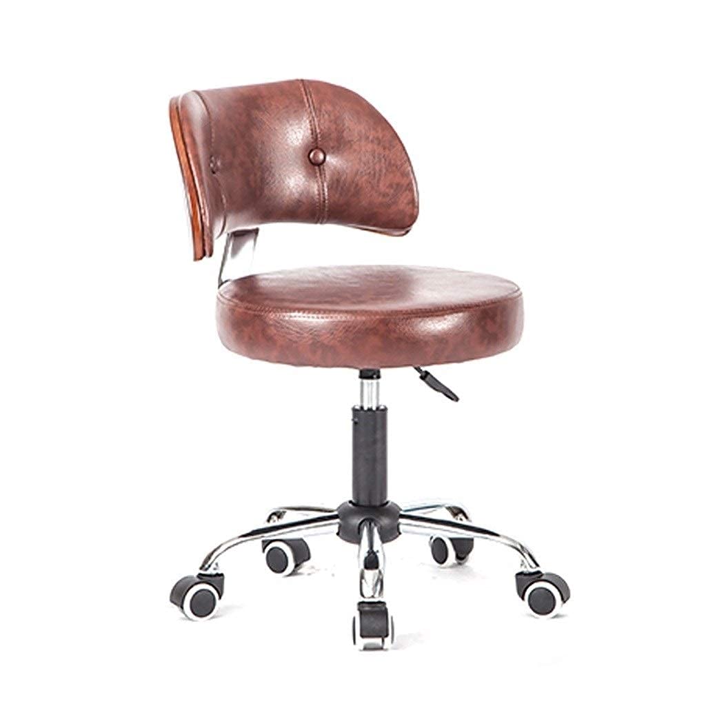 Chaise de bureau en cuir souple marron au design côtelé élégant MU