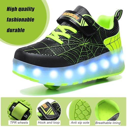 Image of AIkuass USB Chargable Led Light Up Roller Shoes Wheeled Skate Sneaker Shoes F.