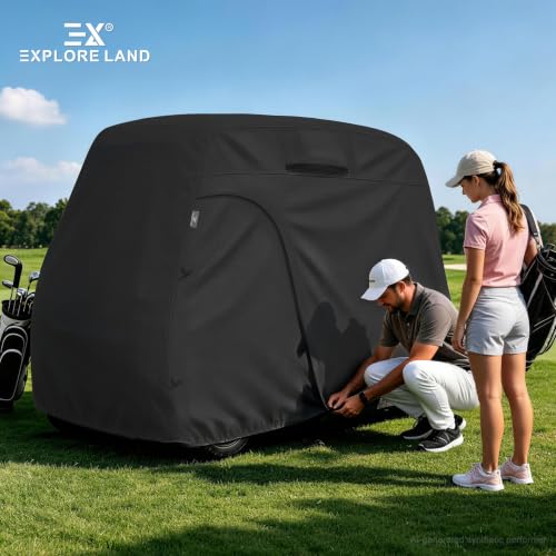 Explore Land 600D Waterproof Golf Cart Cover Fits for Most Brand 4 Passengers Golf Cart (Black) by Explore Land - Image 7