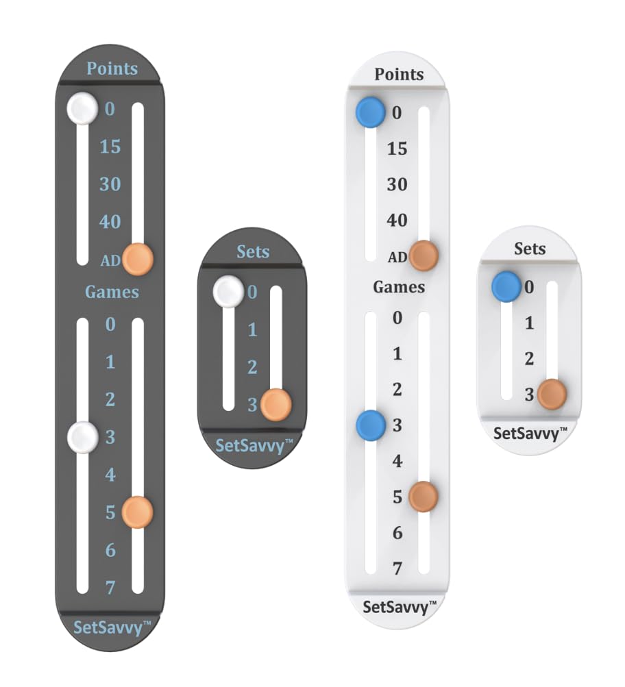 Tennis Score Keeper for Racket and Paddle, Tennis Score Counter, Easy-to-Mount Point Tracker for Recording Points, Games, and Sets, Featherweight Score Keeping Device, 2g