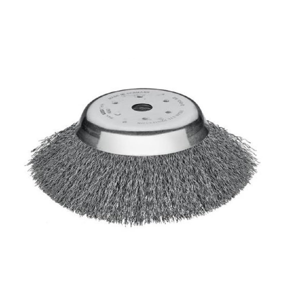 ISE Spazzola in filo d'acciaio ondulato 180 mm con unità foro centrale da 25,4 mm