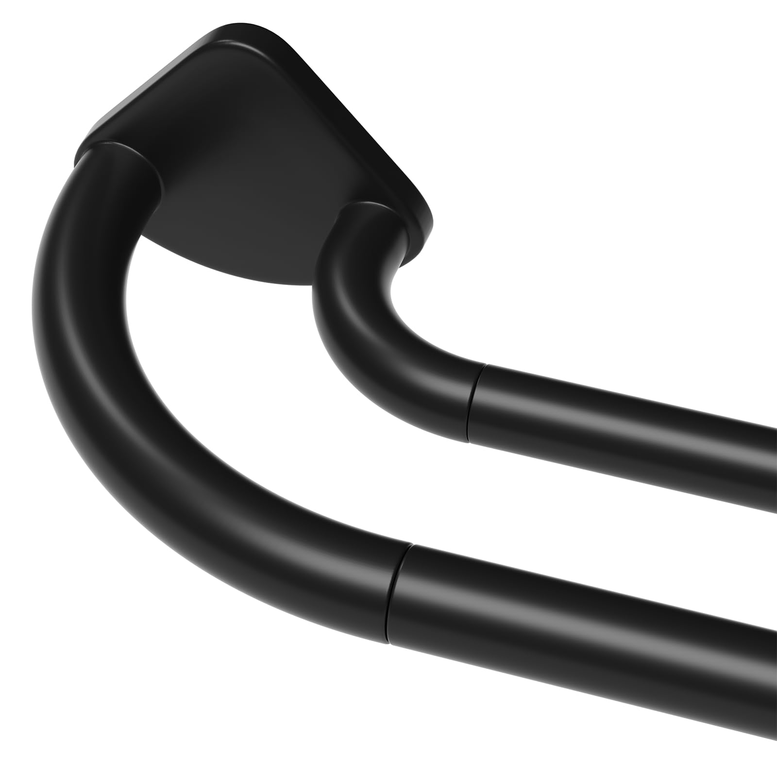 Photo 1 of **FACTORY SEALED** PeSenp Black Double Curtain Rod 38 to 92 Inches, Blackout Wrap Around Curtain Rod for Windows, 6/8 Inch Room Darkening Telescoping Double Drapery Rod, Easy Install for Rentals & Apartments