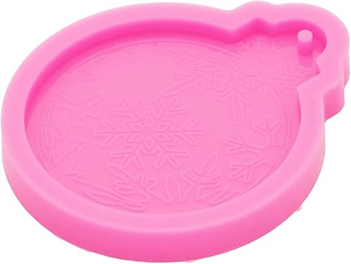 Miniatura 5 de Adorno de Navidad de forma redonda con llavero de copo de nieve, moldes de resina, molde de resina de silicona, molde para llavero, molde colgante