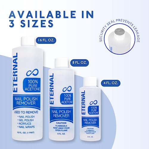 Eternal Gel Polish Remover For Nails - 100% Acetone Gel Nail Polish Remover | Acetone Nail Polish Remover For Removal Of Natural, Glue, Gel, Acrylic & Dip | Gel Nail Remover - 8 Fl Oz (Pack Of 1) #TOP5