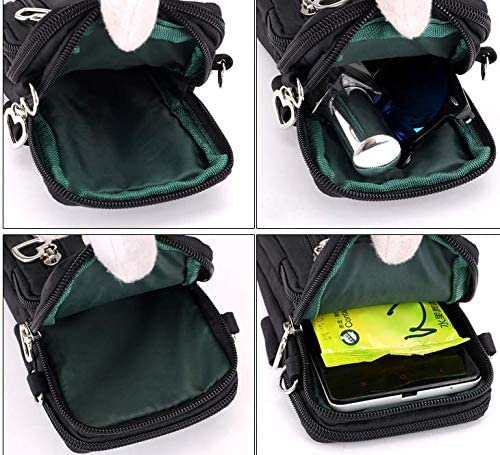 Cellphone Little Crossbody Purse Bag Armband For Samsung Galaxy Note 20 Ultra, S20 S21 S22 Ultra Plus, S20 Fe, A53 5G, A13 5G, A32 5G, A51 5G, A03 Core, Z Fold 3, Moto One 5G Ace, G Play, G100 (Black) #TOP2