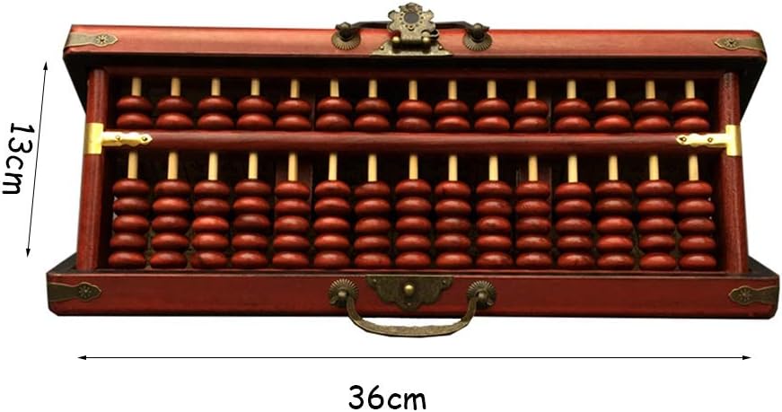 Digit Standard Abacus,Wooden Abacus,Abacus Retro Abacus Decorative Ornaments Collection Abacus Crafts Mahogany Abacus with Packing Box