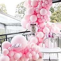 PartyWoo Light Pink Balloons 102 pcs Different Sizes of 18 12 10 5 Inch Pastel Baby Pale Pink Balloon Arch Kit Garland for Baby Shower Valentine's Day Princess Birthday Party Decorations Pink-Q05
