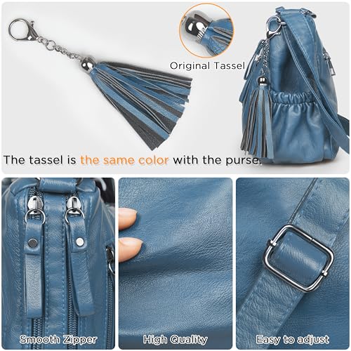 Image of VOLGANIK ROCK Crossbody Bag for Women with Tassel Ladies Soft PU leather Purses and Handbag Pocketbooks