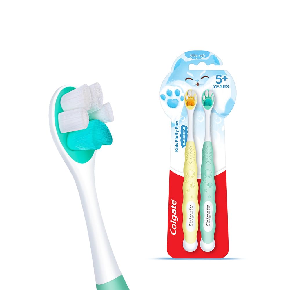 Colgate Kids (5+ years) Fluffy Paw Toothbrush Ultra Soft (2 Pc)