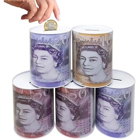 Set Of 5 Pound Note Design Money Tin Cover