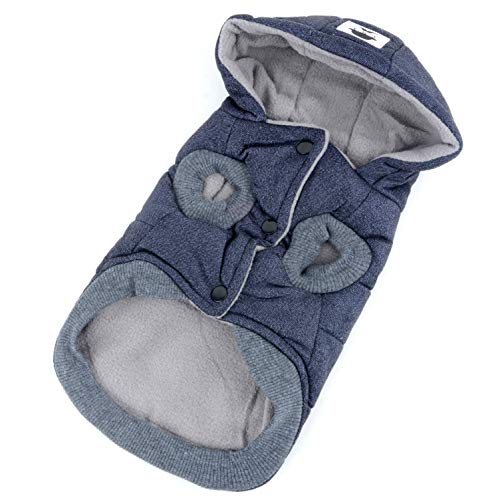 Chaqueta de lana para perros pequeños con capucha abrigo gris 6