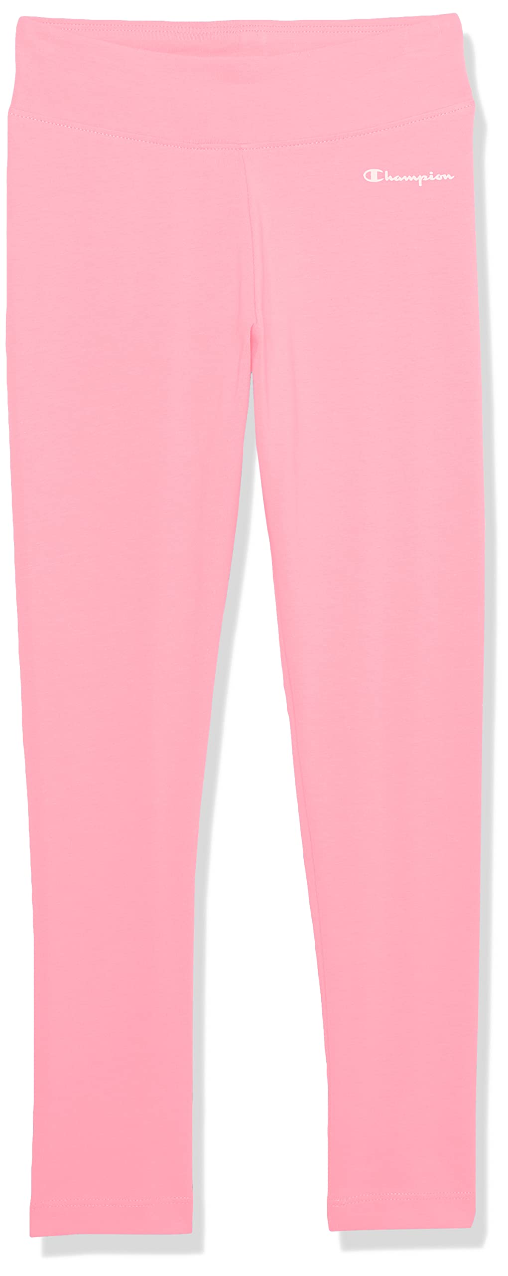 Champion Dziewczęce legginsy bogate w bawełnę, jednolity kolor, 53 cm, Spark Pink Small Script, 18, Spark Pink mały skrypt, 18