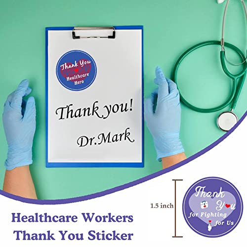 Healthcare Workers Thank You Sticker 1.5 Inch Nursing School Graduation Labels For Nurses Week Doctors Emt Essential Workers Gift Card Envelopes,Package Sealing 500 Pcs #TOP1