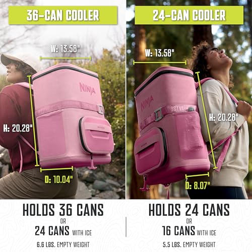 Image of Ninja FrostVault Go Can Soft Cooler, 24 /36 Can, Leak Proof, Built-In Cup Holder, 2 Ice Packs & Dry Storage Drawer, Polyester Insulation, Hiking, Camping, Picnic