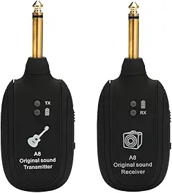 Pegar, Romacci Conjunto receptor transmissor de guitarra sem fio A8 UHF 730 mhz 50 m para guitarra elétrica baixo violino