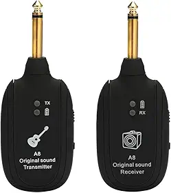 Pegar, Romacci Conjunto receptor transmissor de guitarra sem fio A8 UHF 730 mhz 50 m para guitarra elétrica baixo violino