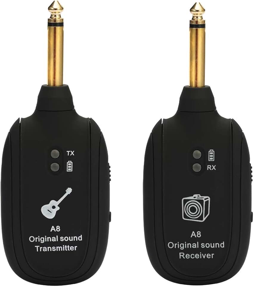 Pegar, Romacci Conjunto receptor transmissor de guitarra sem fio A8 UHF 730 mhz 50 m para guitarra elétrica baixo violino