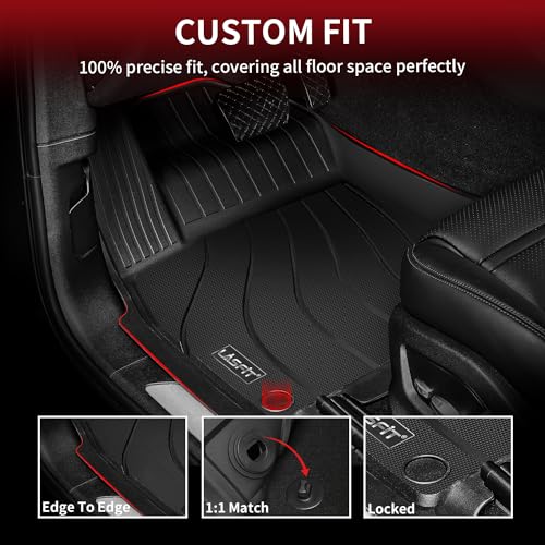 Image of LASFIT Floor Mats for Porsche Cayenne 2019-2026, Black | 3D Custom Fit TPE All Weather Floor Liners, Full Coverage Secure-Fit Car Mats, Easy to Clean, Tool-Free Install