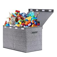 Baule Giocattoli Capiente Scatola Portaoggetti VERONLY Per Bambini - Pieghevole, Grigia