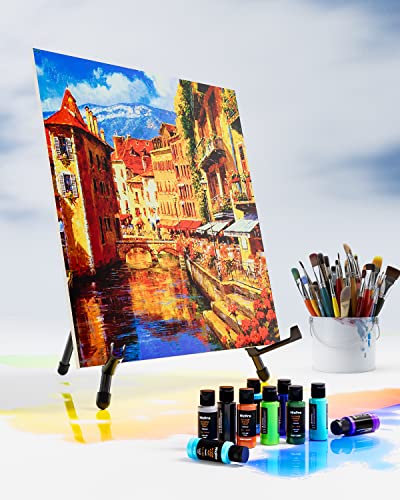 Nicpro 6 Pack Tabletop Easel Stand For Display, 14" Black Steel Small Portable & Adjustable Table Tripod Easels For Displaying Art Paintings, Framed Pictures, Event Signs, Posters - With Carry Bag #TOP1