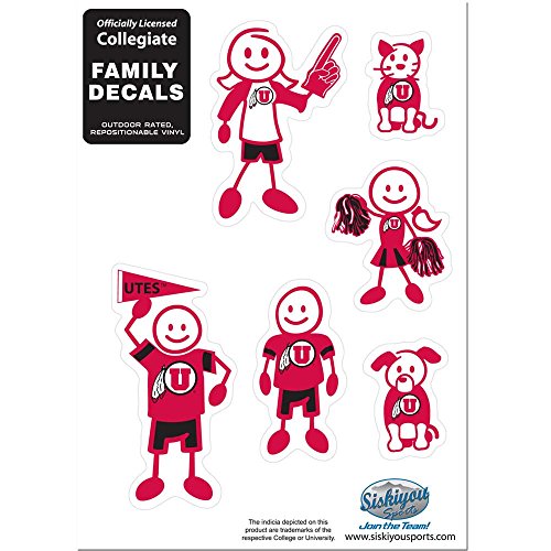 NCAA Siskiyou Sports Fan Shop Utah Utes Family Decal Set Small One Size Team Color