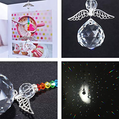 Crystalsuncatcher Hanging Crystal Angel Suncatcher Chakra Rainbow Maker Guardian Angel Ornament Window Decor #TOP5