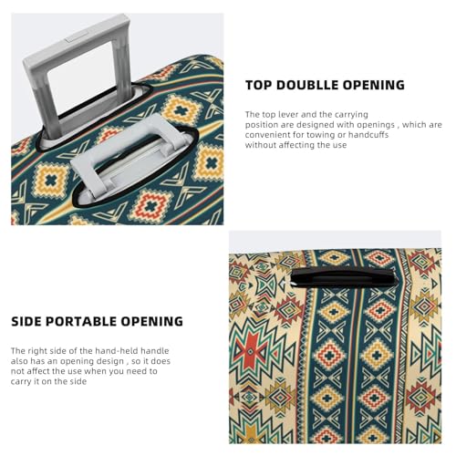 Traditional Tribal Aztec Print Luggage Cover For Suitcase,Washable Elastic Travel Suitcase Protector With Zipper Closure And Bottom Buckle – Fits 18-32" Luggage-Small3