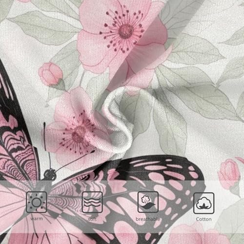 Butterflies Flowers Pale Leaves Toddler Girl Undies, Cotton Girls Underwear, 2T–8 Years3