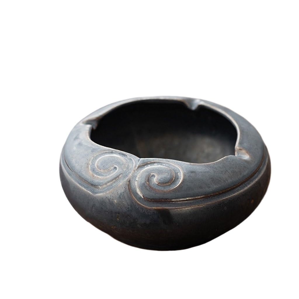 Gthtuhfd Ash Tray Creative Ashtray Office Home Living Room Iron Embroidery Glaze Ceramic Large Windproof Ashtray For Outside Patio