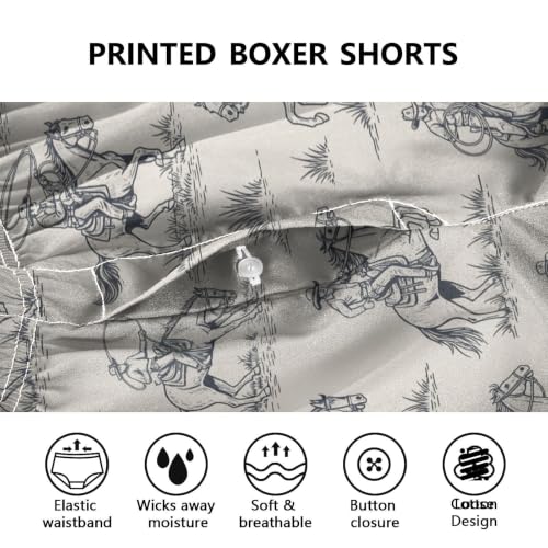 Image of Men's Boxer Shorts Cotton Loose Underwear with Button Fly
