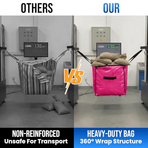 Image of TAILI 4 Pack Pink Extra Large Moving Bags, Heavy Duty Totes with Visible Window, Wrap Around Handles, Great for Storage, Space-Saving