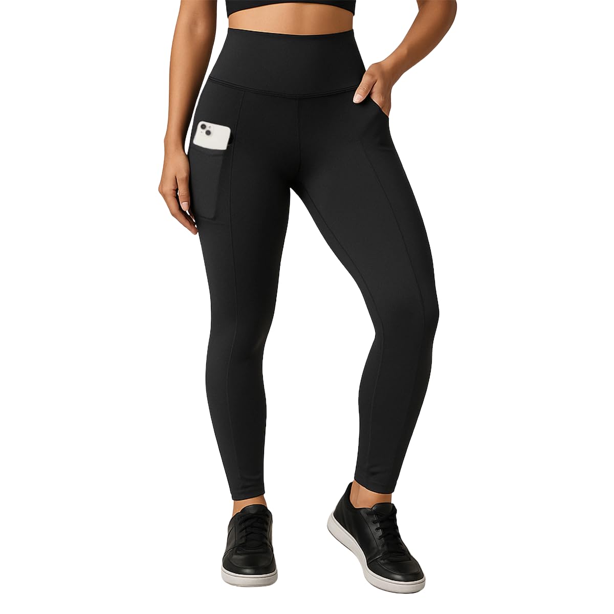 Calça Legging Feminina Fitness Cintura Alta Com Bolso Para Academia e Treino