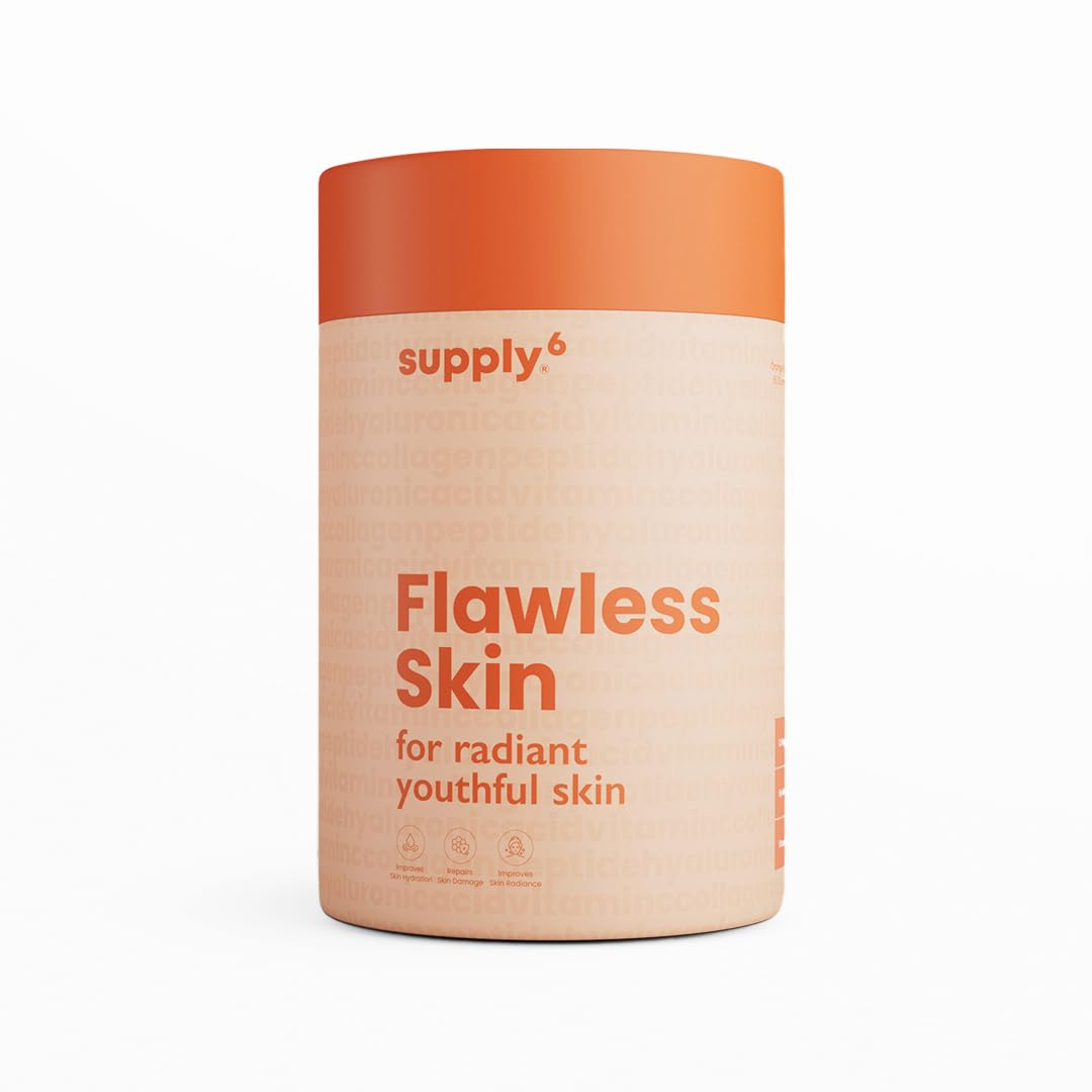 Supply6 Flawless Skin Collagen Gummies for Women and Men - 60 Gummy Pack | Hyaluronic Acid & Vitamin C Collagen Gummies | Skin Hydration, Glowing Skin, Elasticity & Fine Lines